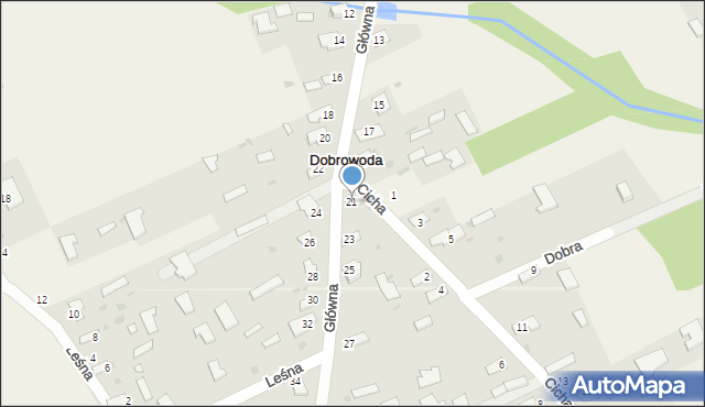 Dobrowoda, Główna, 21, mapa Dobrowoda