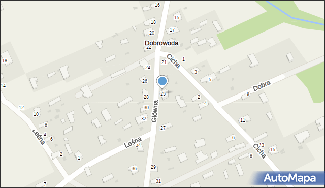 Dobrowoda, Główna, 25, mapa Dobrowoda