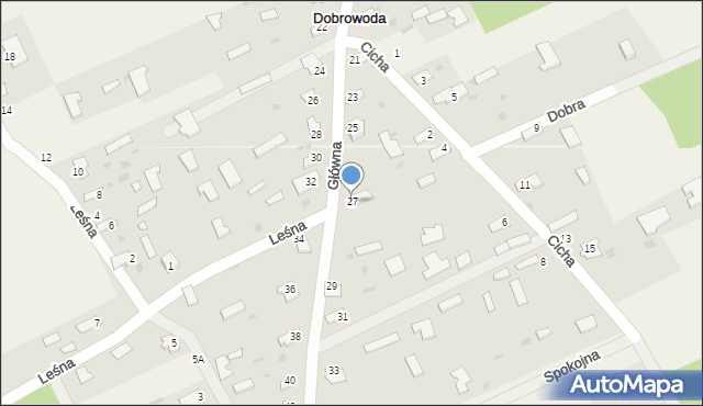 Dobrowoda, Główna, 27, mapa Dobrowoda