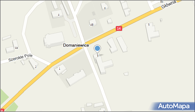 Domaniewice, Główna, 3, mapa Domaniewice