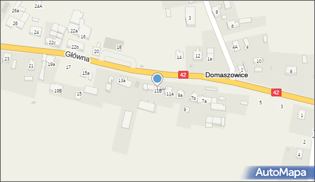 Domaszowice, Główna, 11B, mapa Domaszowice