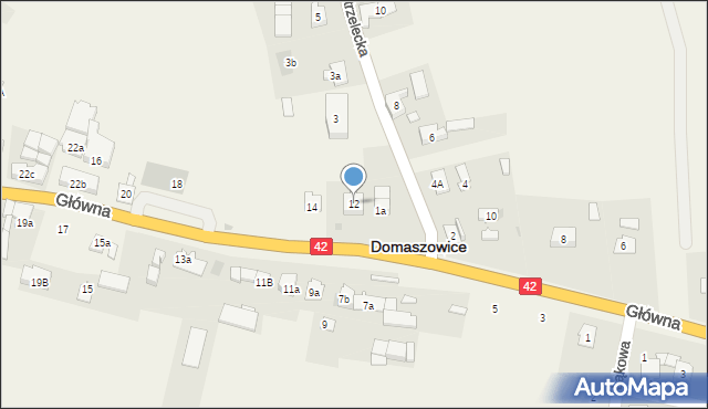 Domaszowice, Główna, 12, mapa Domaszowice