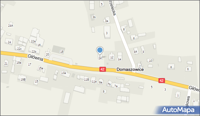 Domaszowice, Główna, 14, mapa Domaszowice