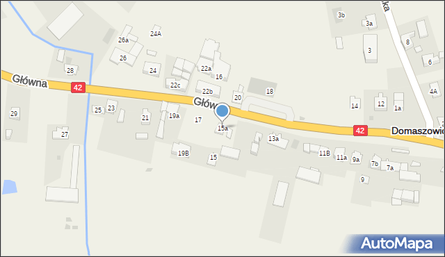 Domaszowice, Główna, 15a, mapa Domaszowice