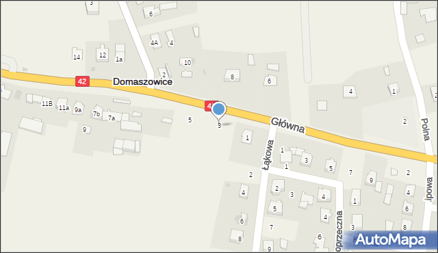 Domaszowice, Główna, 3, mapa Domaszowice