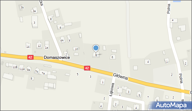 Domaszowice, Główna, 8, mapa Domaszowice