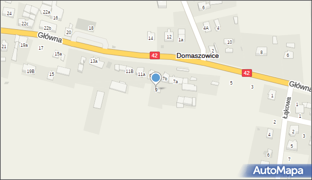 Domaszowice, Główna, 9, mapa Domaszowice