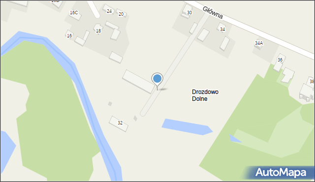 Drozdowo, Główna, 32, mapa Drozdowo