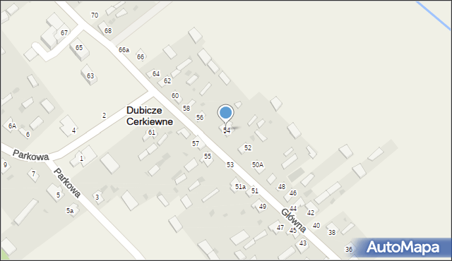 Dubicze Cerkiewne, Główna, 54, mapa Dubicze Cerkiewne