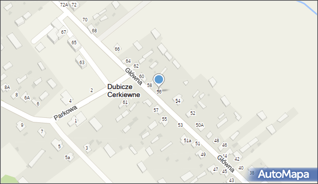 Dubicze Cerkiewne, Główna, 56, mapa Dubicze Cerkiewne