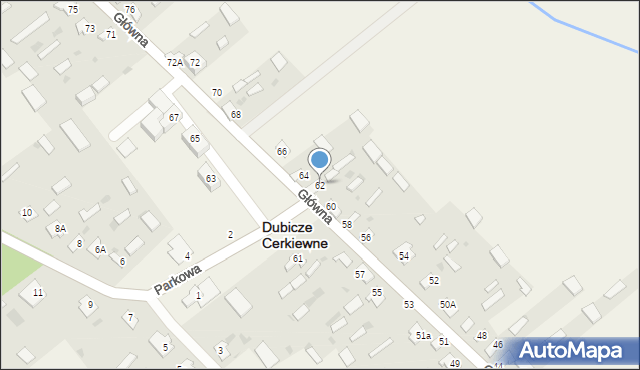 Dubicze Cerkiewne, Główna, 62, mapa Dubicze Cerkiewne