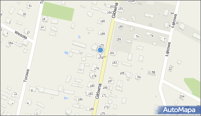Dubiny, Główna, 174, mapa Dubiny