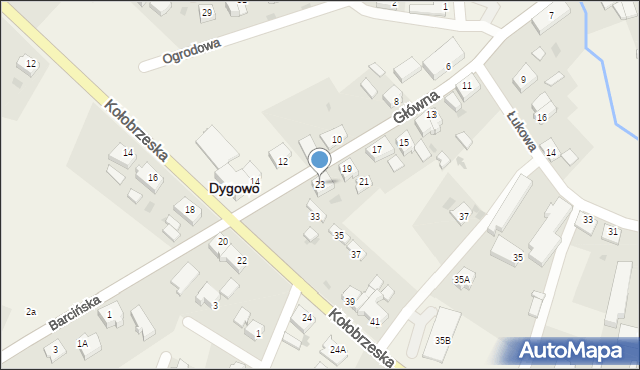 Dygowo, Główna, 23, mapa Dygowo