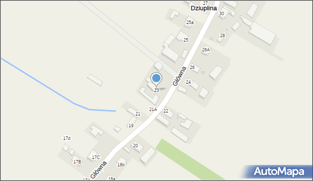 Dziuplina, Główna, 23, mapa Dziuplina