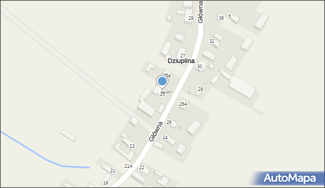 Dziuplina, Główna, 25, mapa Dziuplina