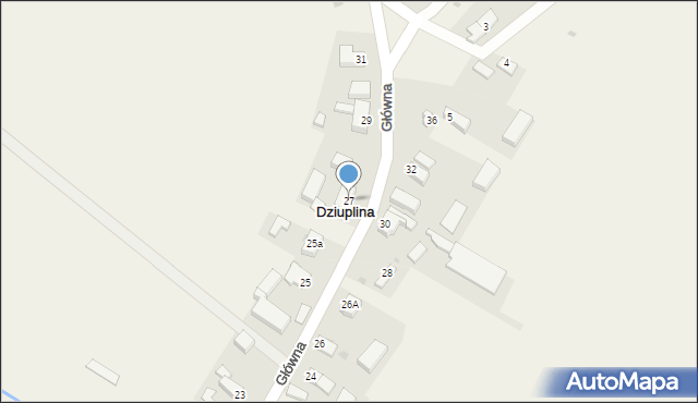 Dziuplina, Główna, 27, mapa Dziuplina