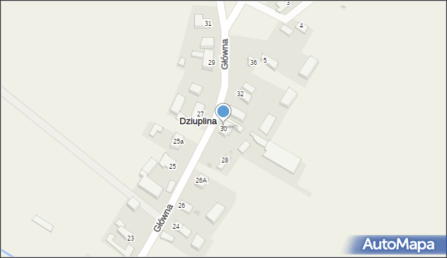 Dziuplina, Główna, 30, mapa Dziuplina