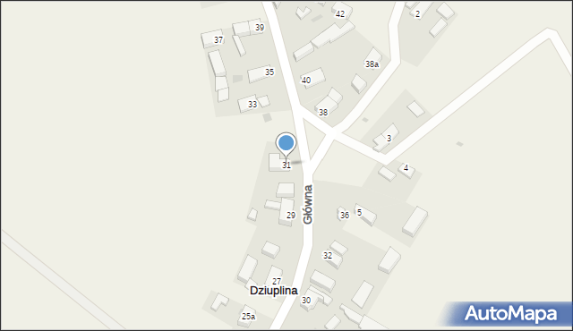 Dziuplina, Główna, 31, mapa Dziuplina