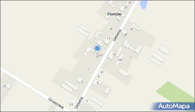 Florków, Główna, 11, mapa Florków