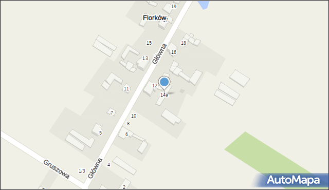 Florków, Główna, 14a, mapa Florków