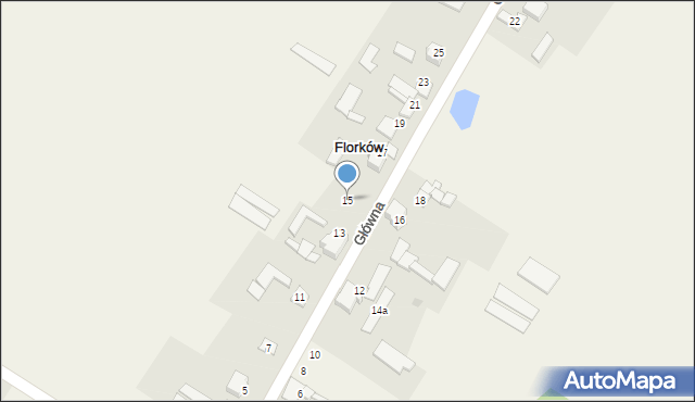 Florków, Główna, 15, mapa Florków