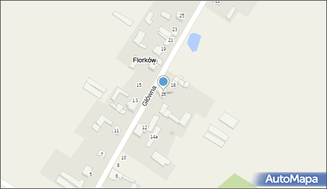 Florków, Główna, 16, mapa Florków