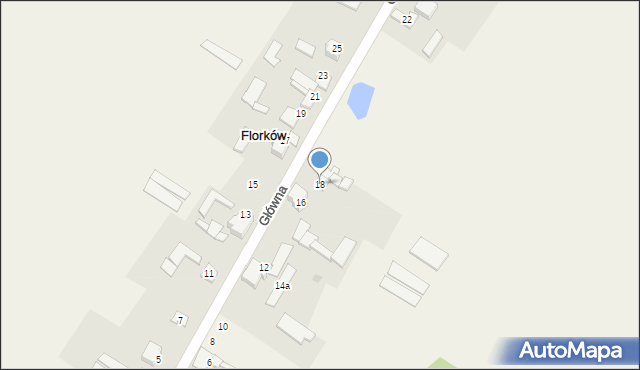 Florków, Główna, 18, mapa Florków