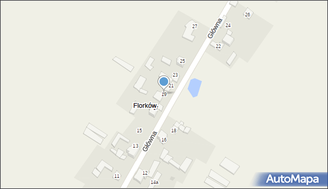 Florków, Główna, 19, mapa Florków