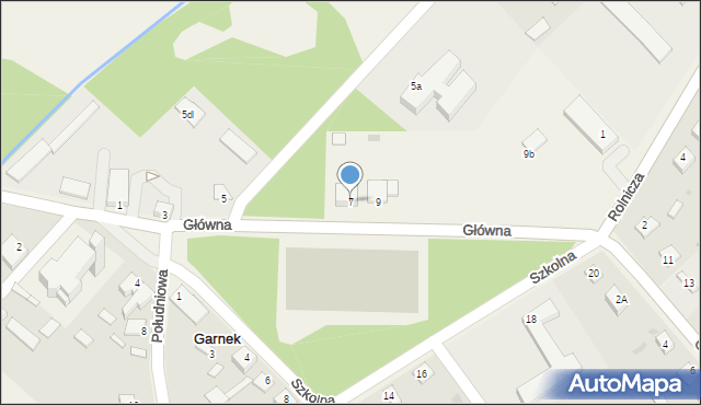 Garnek, Główna, 7A, mapa Garnek