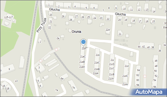 Gdańsk, Głucha, 21a, mapa Gdańska