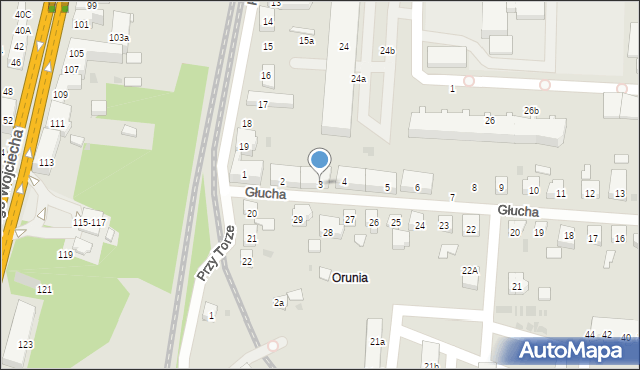 Gdańsk, Głucha, 3, mapa Gdańska