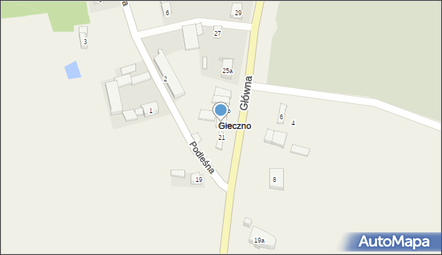 Gieczno, Główna, 23, mapa Gieczno