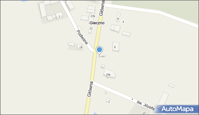 Gieczno, Główna, 8, mapa Gieczno