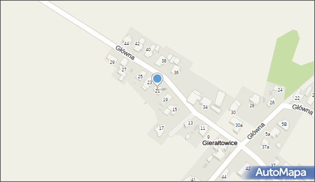 Gierałtowice, Główna, 21, mapa Gierałtowice