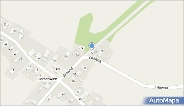 Gierałtowice, Główna, 22, mapa Gierałtowice