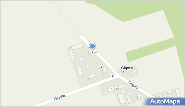 Glącka, Glącka, 1, mapa Glącka