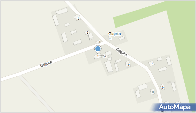 Glącka, Glącka, 5, mapa Glącka