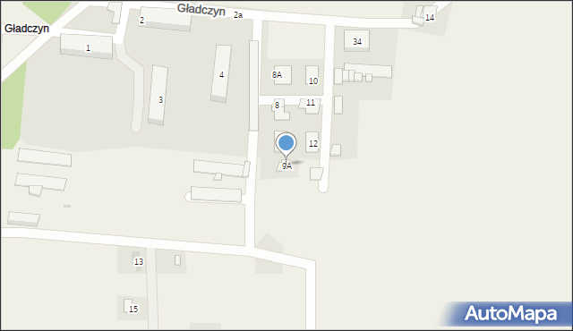 Gładczyn, Gładczyn, 9A, mapa Gładczyn