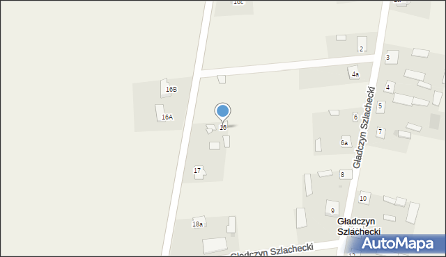 Gładczyn Szlachecki, Gładczyn Szlachecki, 16, mapa Gładczyn Szlachecki