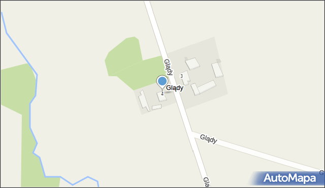 Glądy, Glądy, 4, mapa Glądy