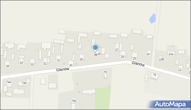 Glanów, Glanów, 28, mapa Glanów