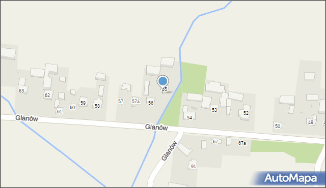 Glanów, Glanów, 55, mapa Glanów