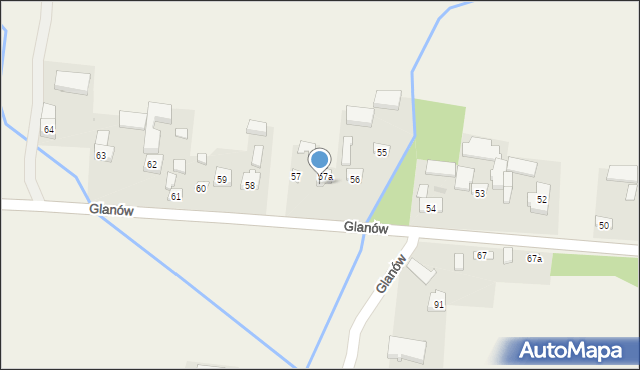 Glanów, Glanów, 57a, mapa Glanów