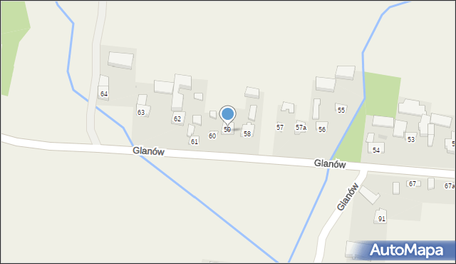 Glanów, Glanów, 59, mapa Glanów