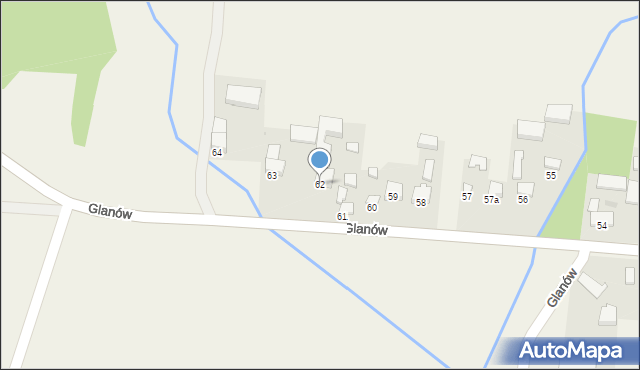 Glanów, Glanów, 62, mapa Glanów