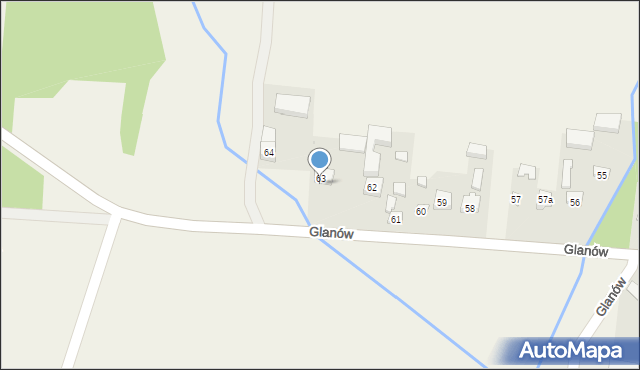 Glanów, Glanów, 63, mapa Glanów