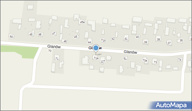 Glanów, Glanów, 71a, mapa Glanów