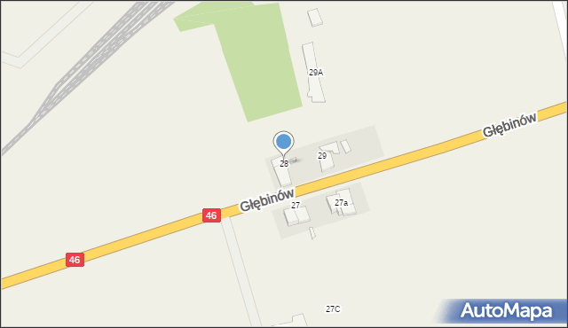 Głębinów, Głębinów, 28, mapa Głębinów