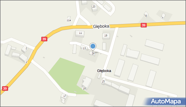 Głęboka, Głęboka, 14, mapa Głęboka