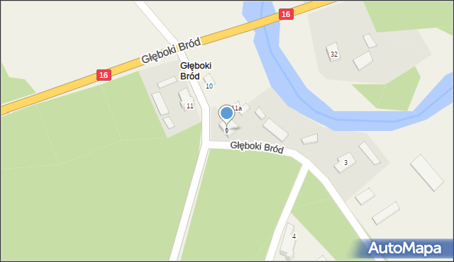 Głęboki Bród, Głęboki Bród, 9, mapa Głęboki Bród